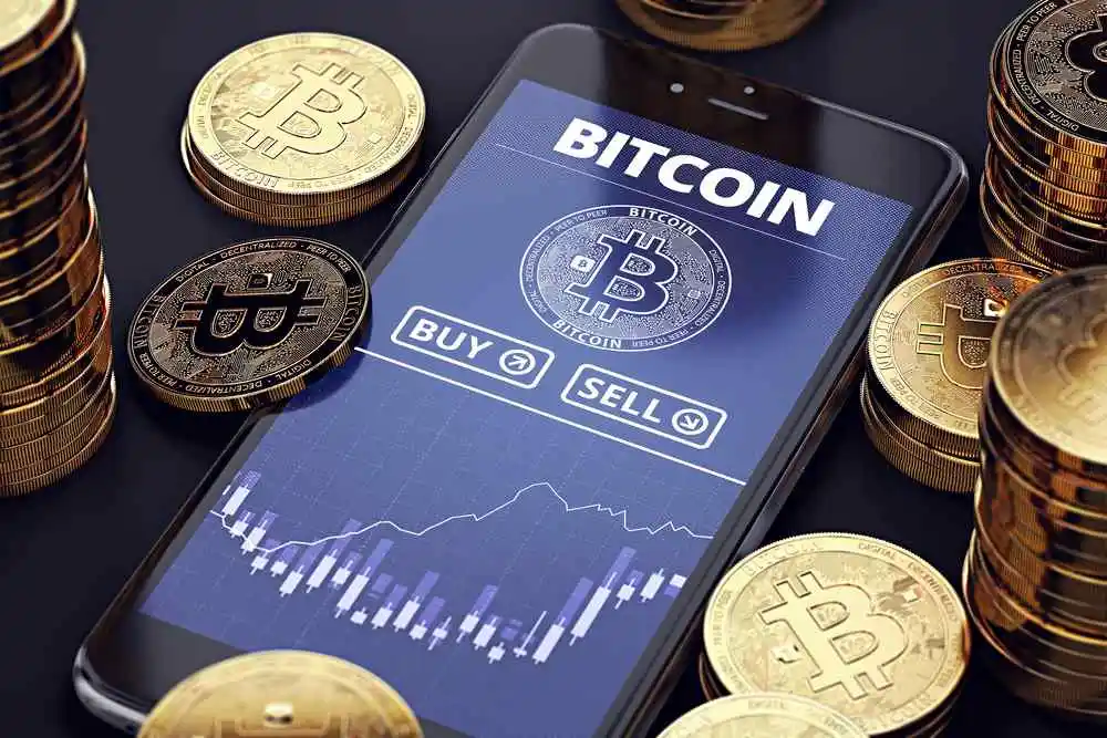 Bitcoin wallet app on a smartphone